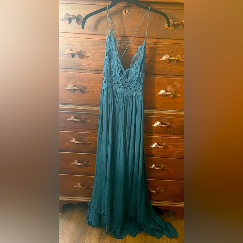 Free People maxi dress with spaghetti straps